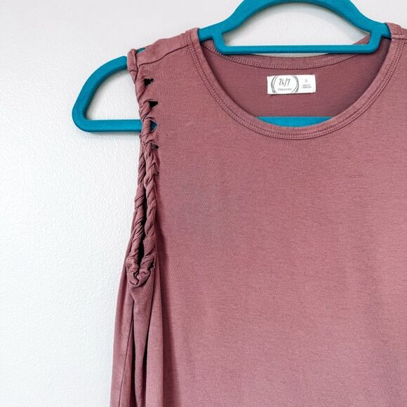 Maurices Pink Braided Arm Tank Top Size Small - Picture 3 of 7